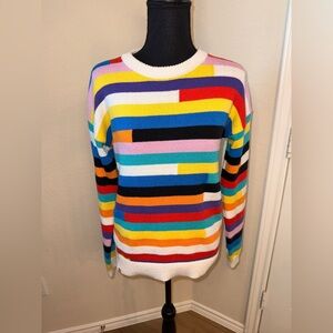 Kids Colorful Striped Knit Sweater - Multicolor